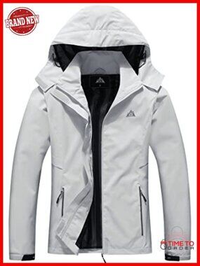 Waterproof Rain Jacket Lightweight Hooded Hiking Jacket Softshell Windbreaker